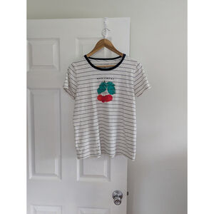 J. Crew Collectors Tee‎ Mon Cheri Striped Navy & White Women's M Sailor Preppy